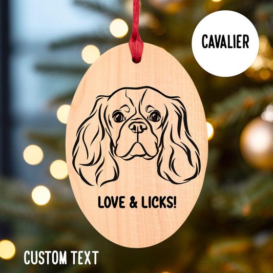 Cavalier King Charles Spaniel Bauble with Custom Text