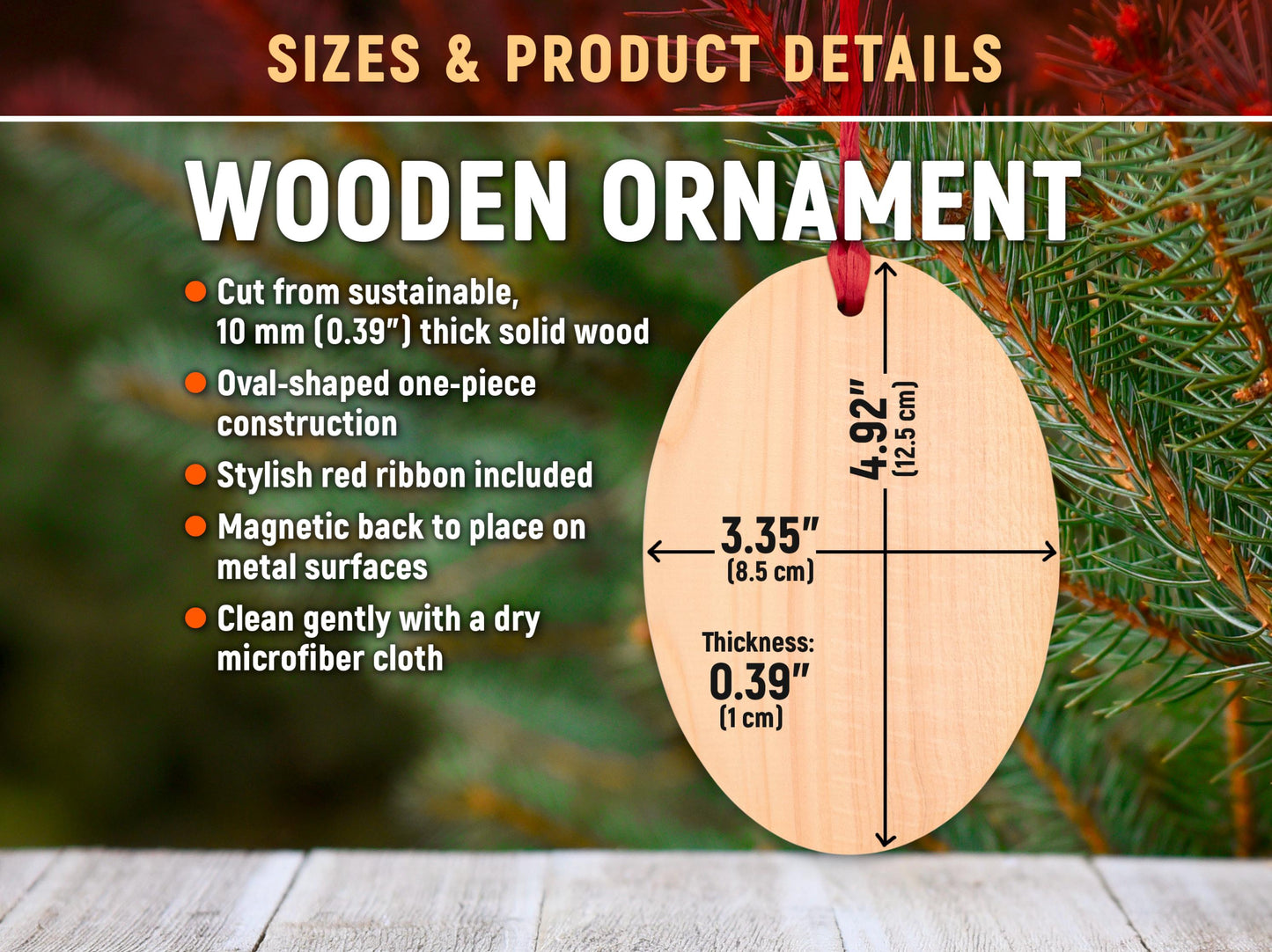 Poodle Christmas Wooden Ornament
