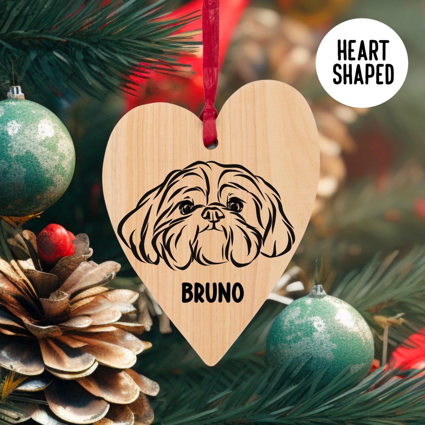 Shih Tzu Christmas Tree Ornament