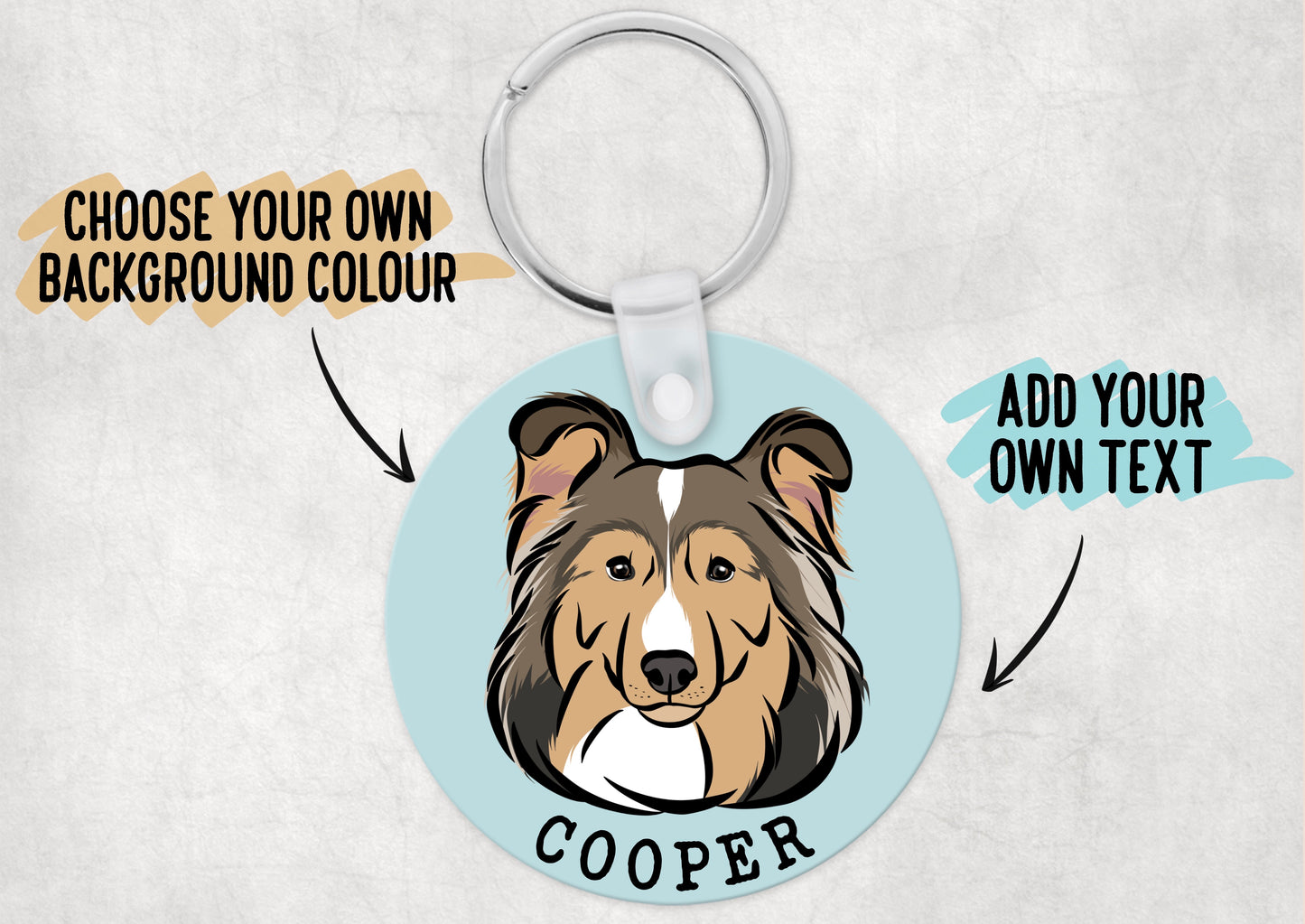 Personalised Sheltie Keyring