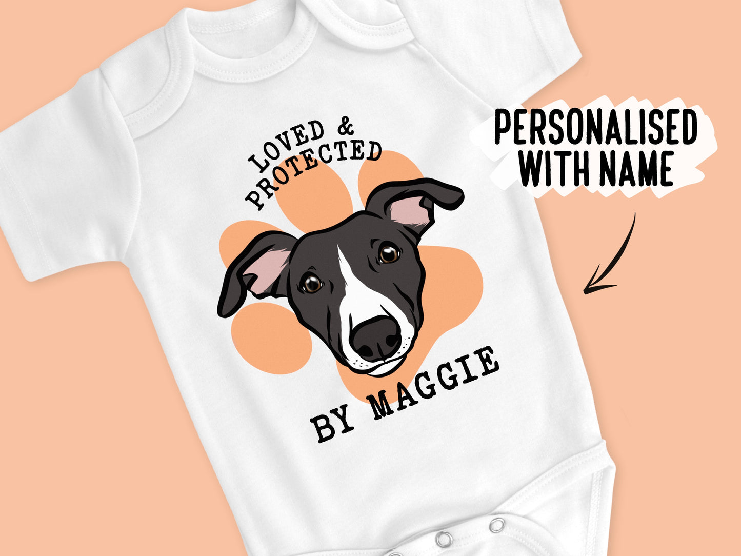 Whippet/Greyhound Baby Onesie