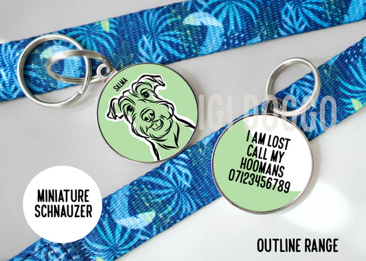 Miniature Schnauzer Outline ID Tag