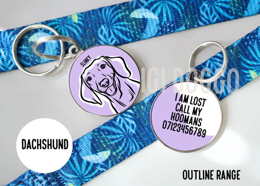 Dachshund Outline ID Tag