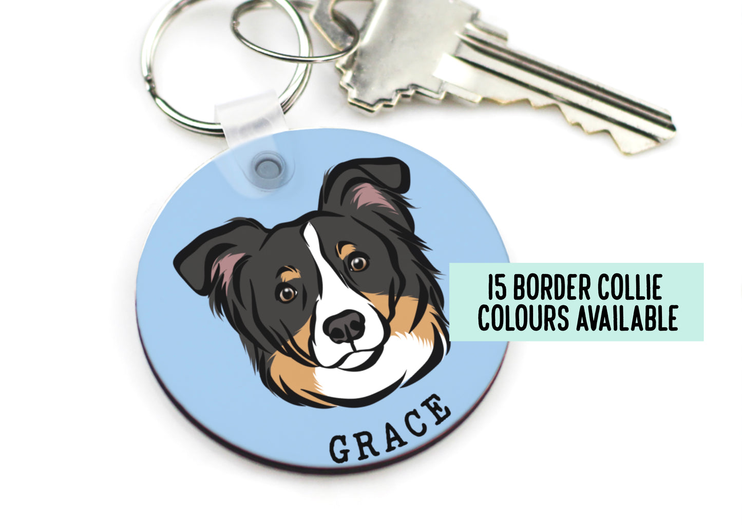 Border Collie Keyring