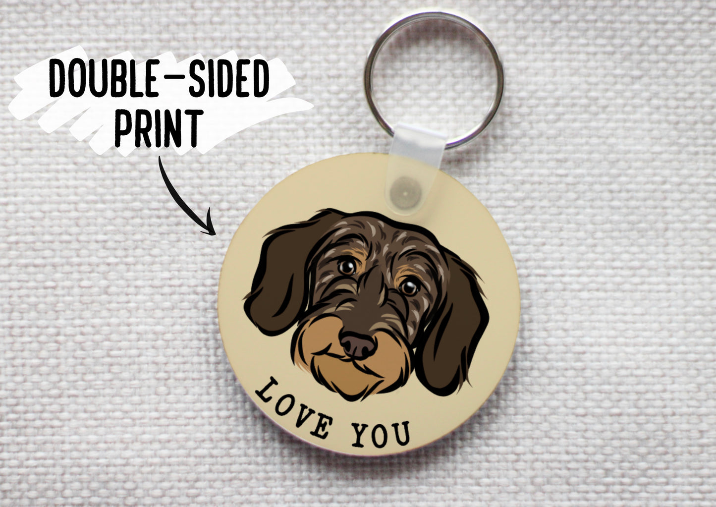 Wire Haired Dachshund Keyring