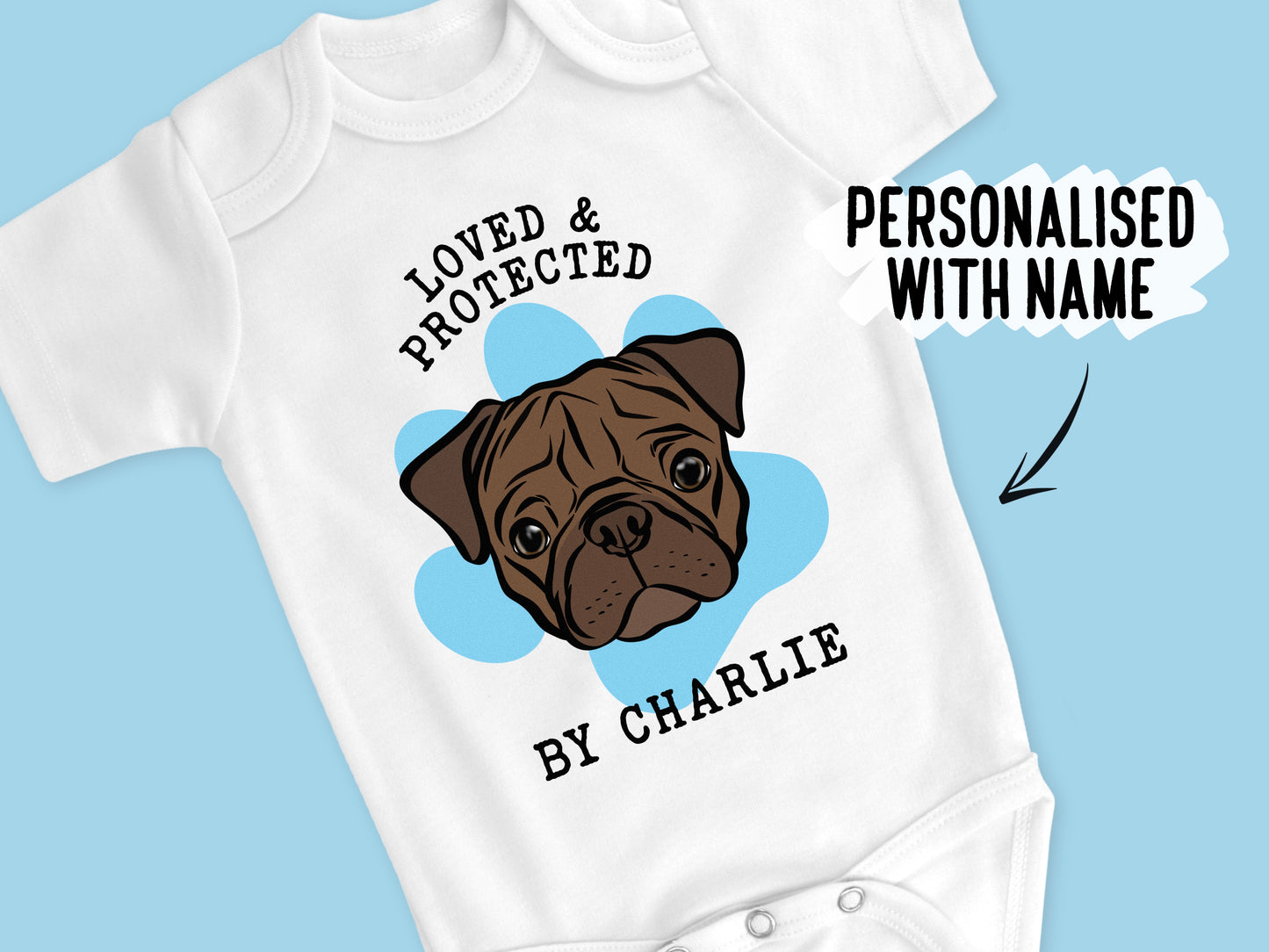 Pug Face Baby Onesie