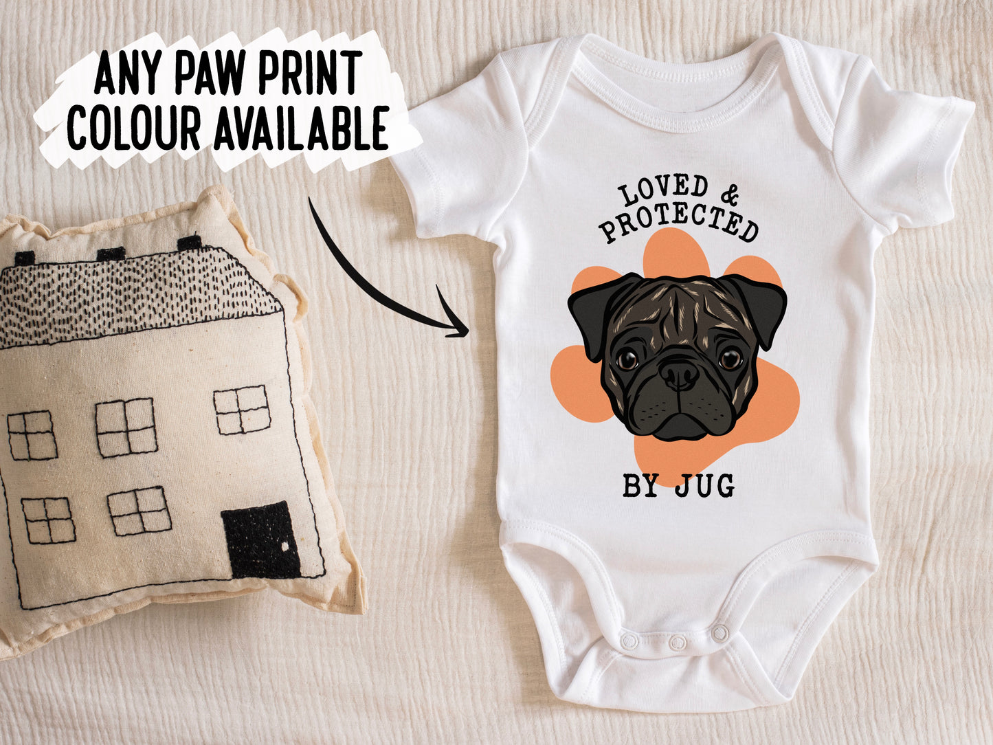 Pug Face Baby Onesie