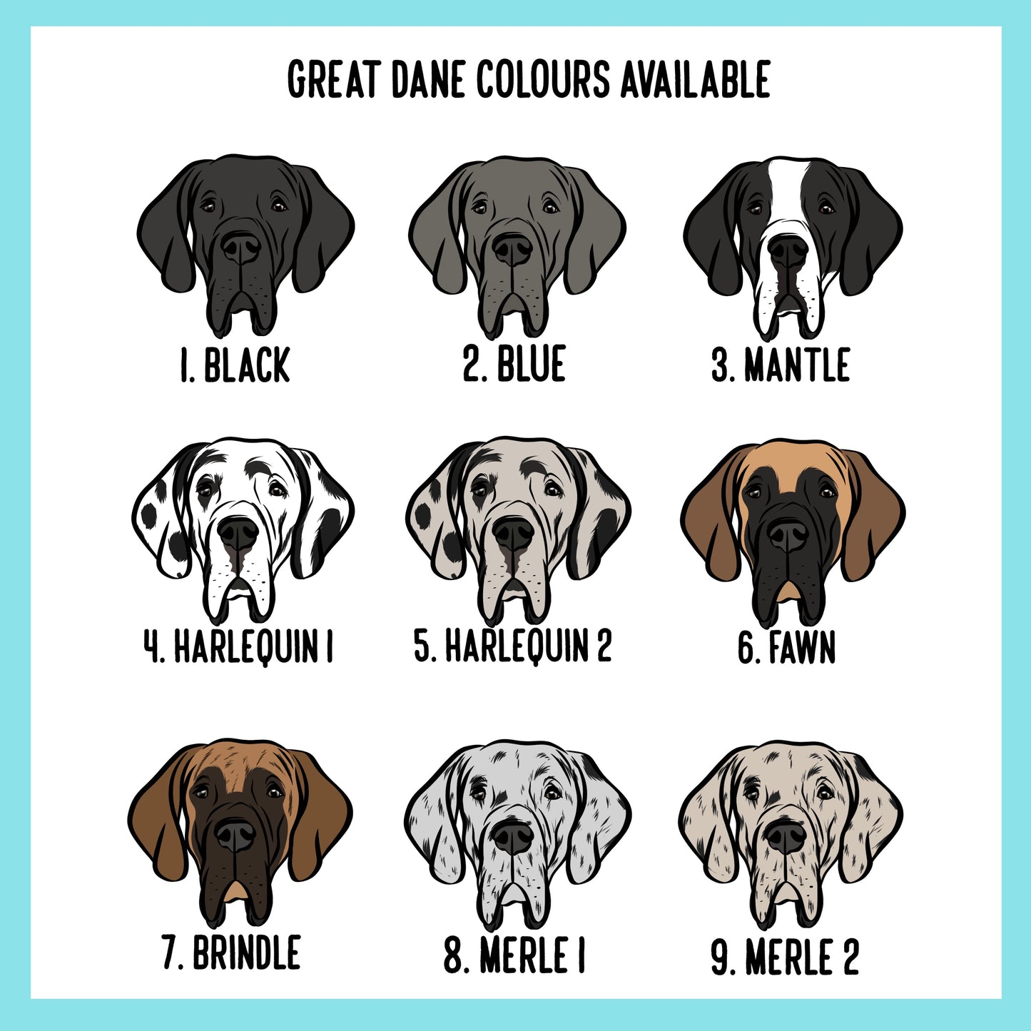 Great Dane Portrait Keyring