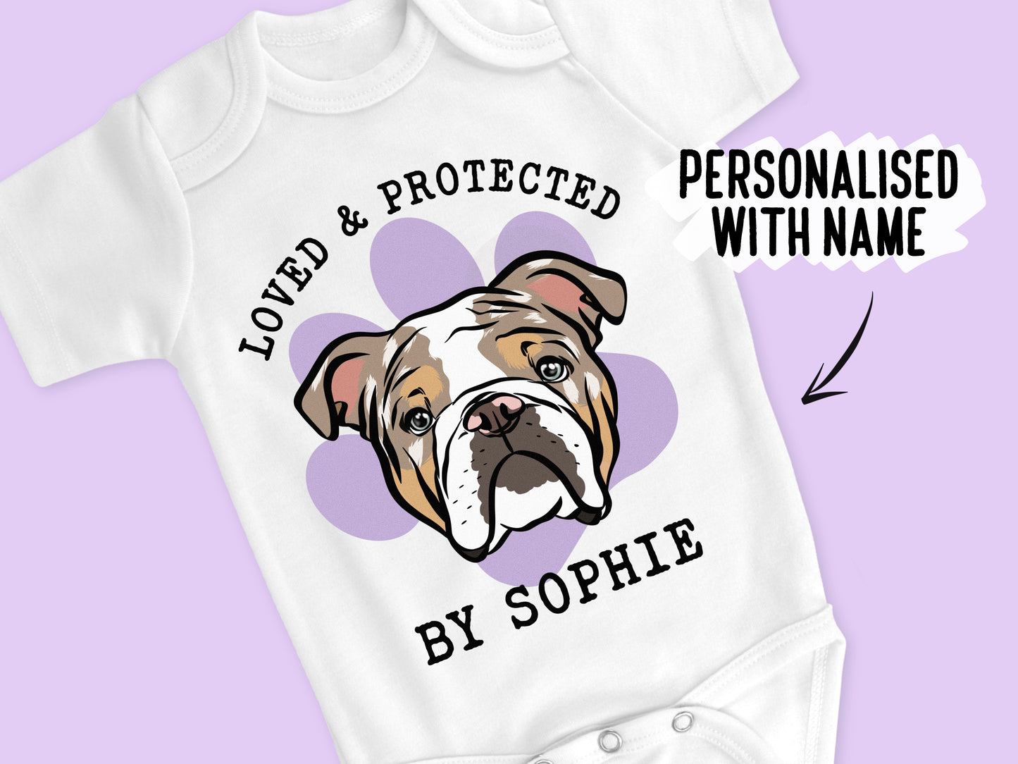 English Bulldog Baby Onesie