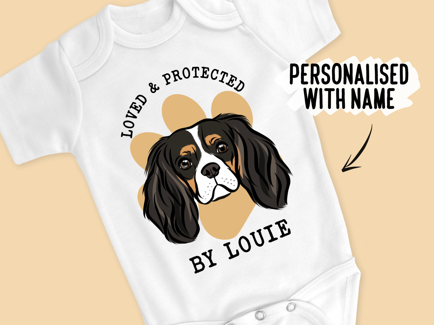 Cavalier King Charles Spaniel Baby Onesie