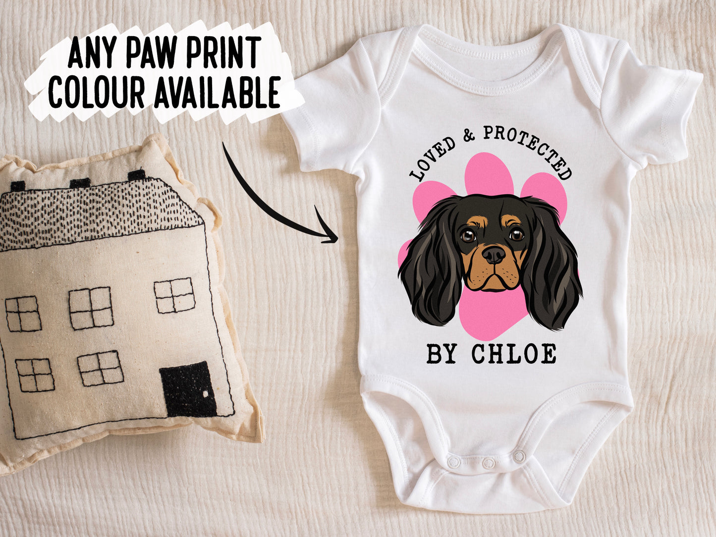 Cavalier King Charles Spaniel Baby Onesie