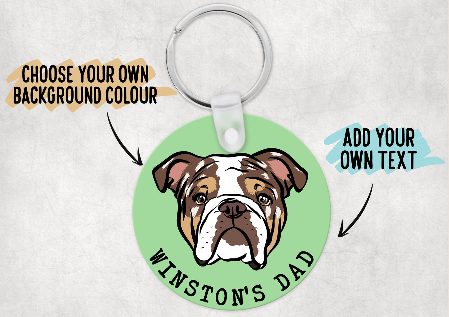 English Bulldog Keyring