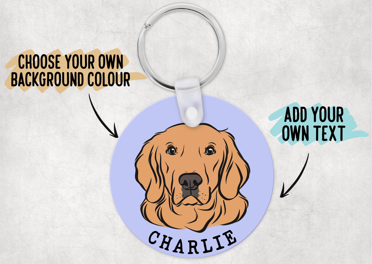 Golden Retriever Keyring