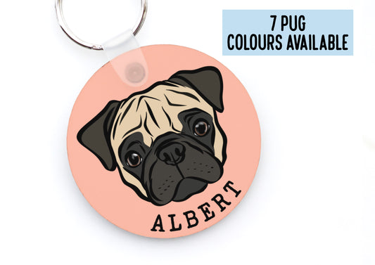 Personalised Pug Keyring