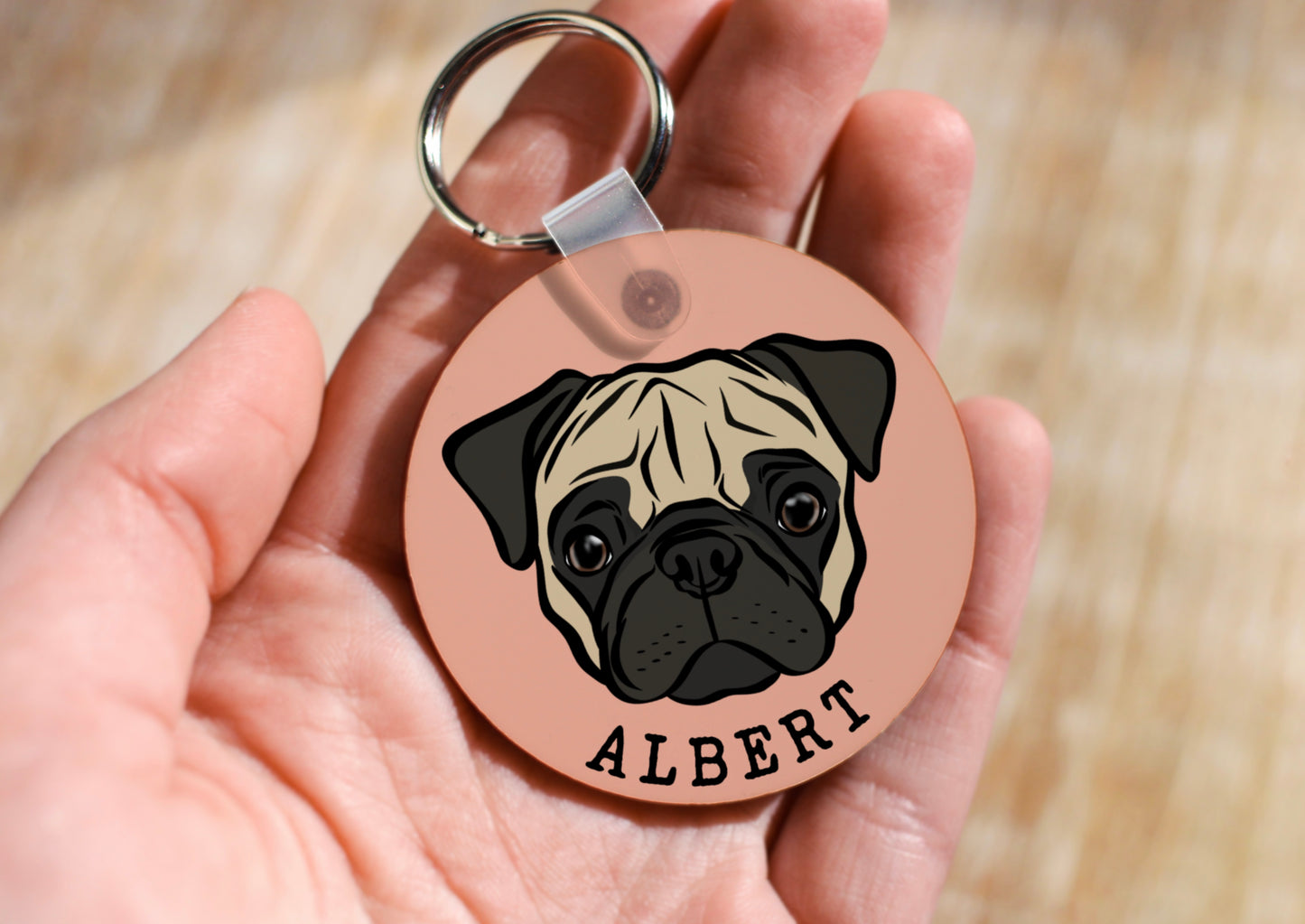 Personalised Pug Keyring