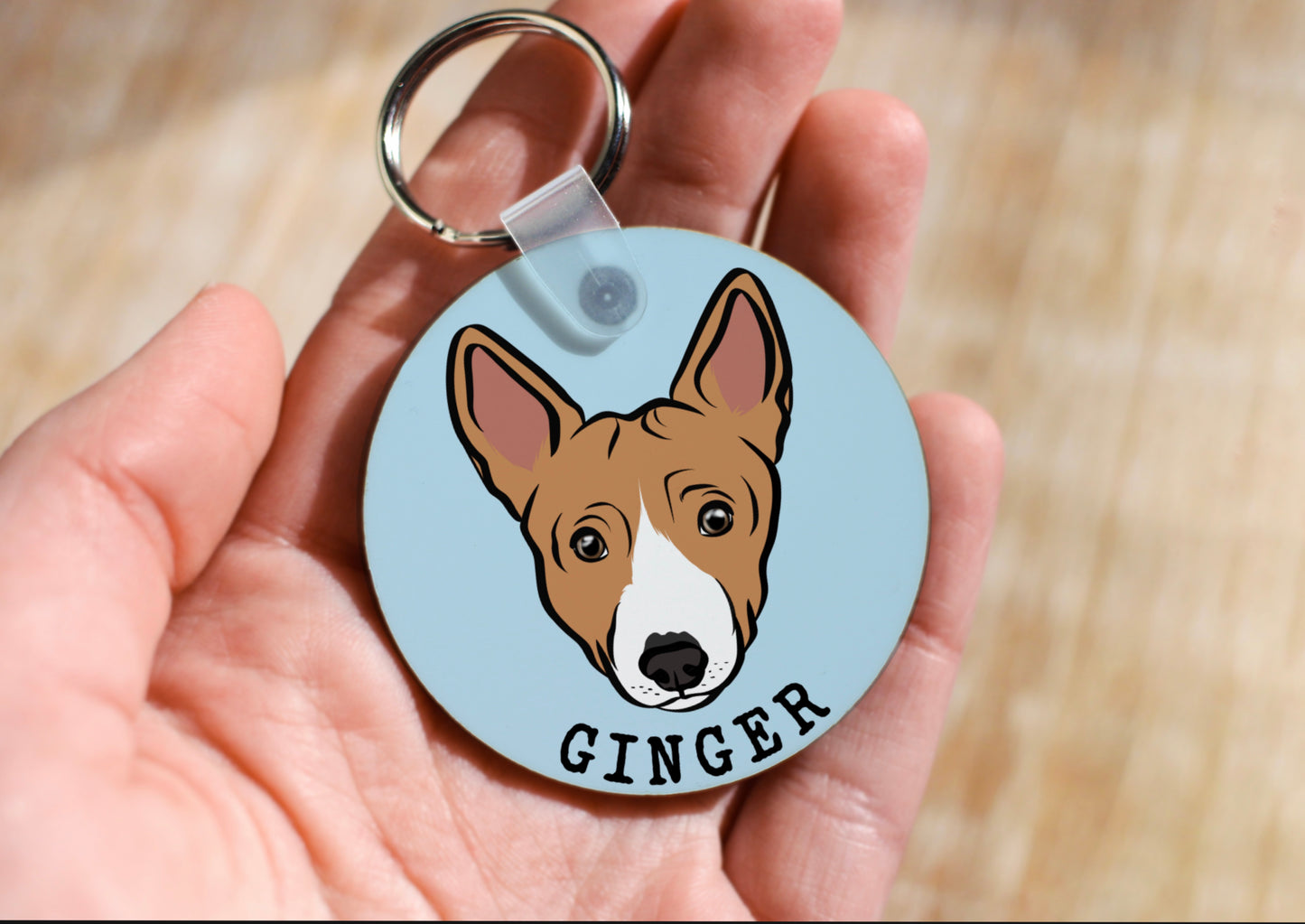 Personalised Basenji Keyring
