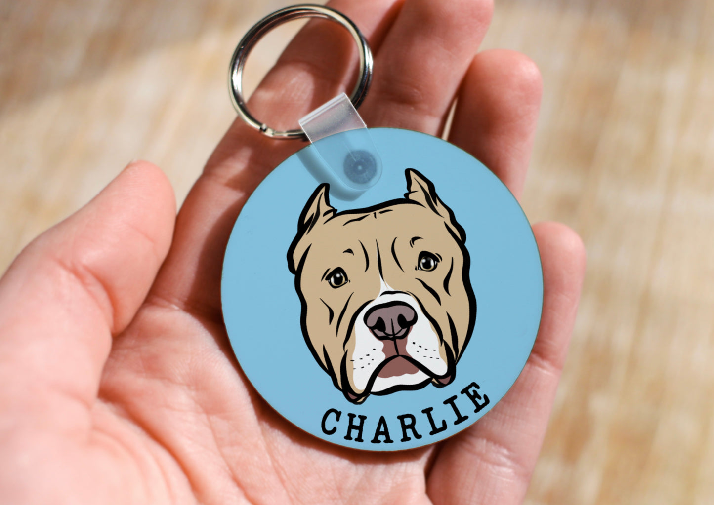 Personalised Pitbull Keyring