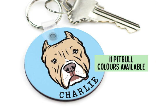 Personalised Pitbull Keyring
