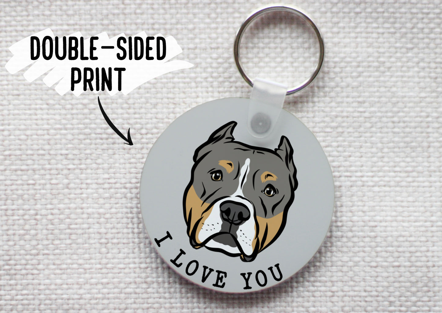 Personalised Pitbull Keyring