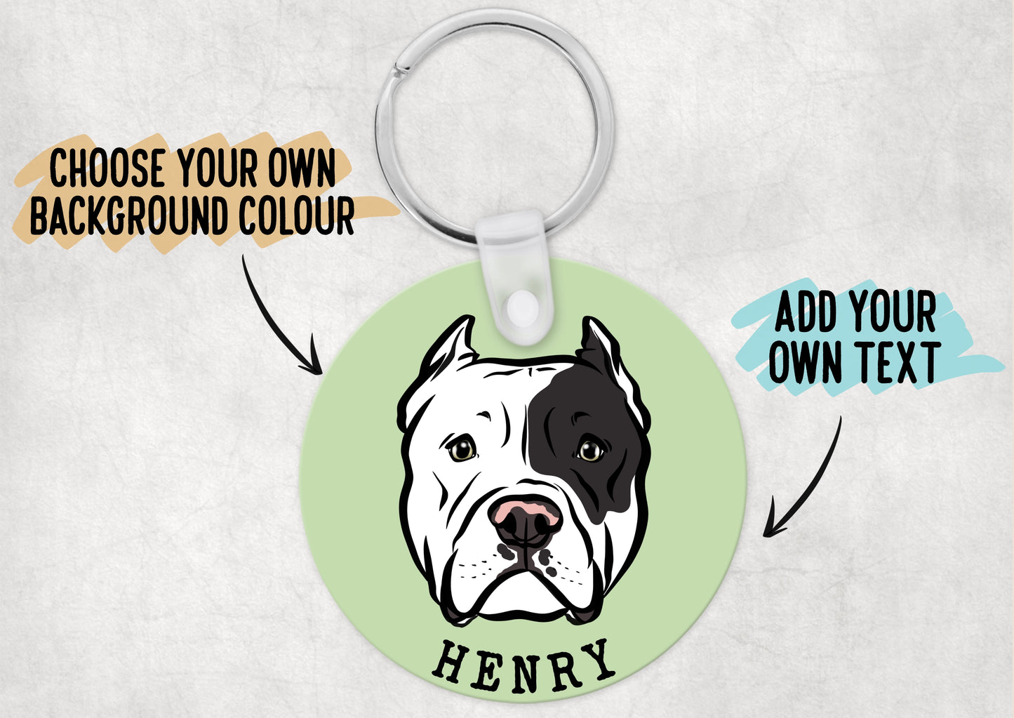 Personalised Pitbull Keyring
