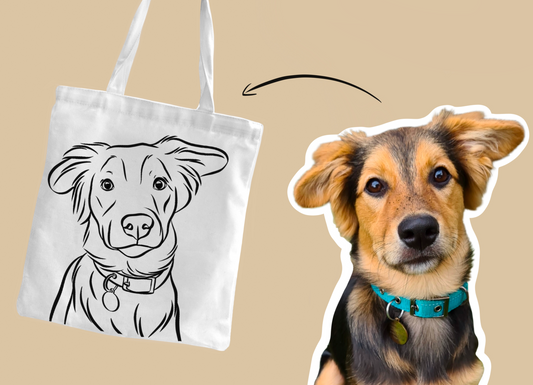Pet Portrait Eco Tote Bag (White)
