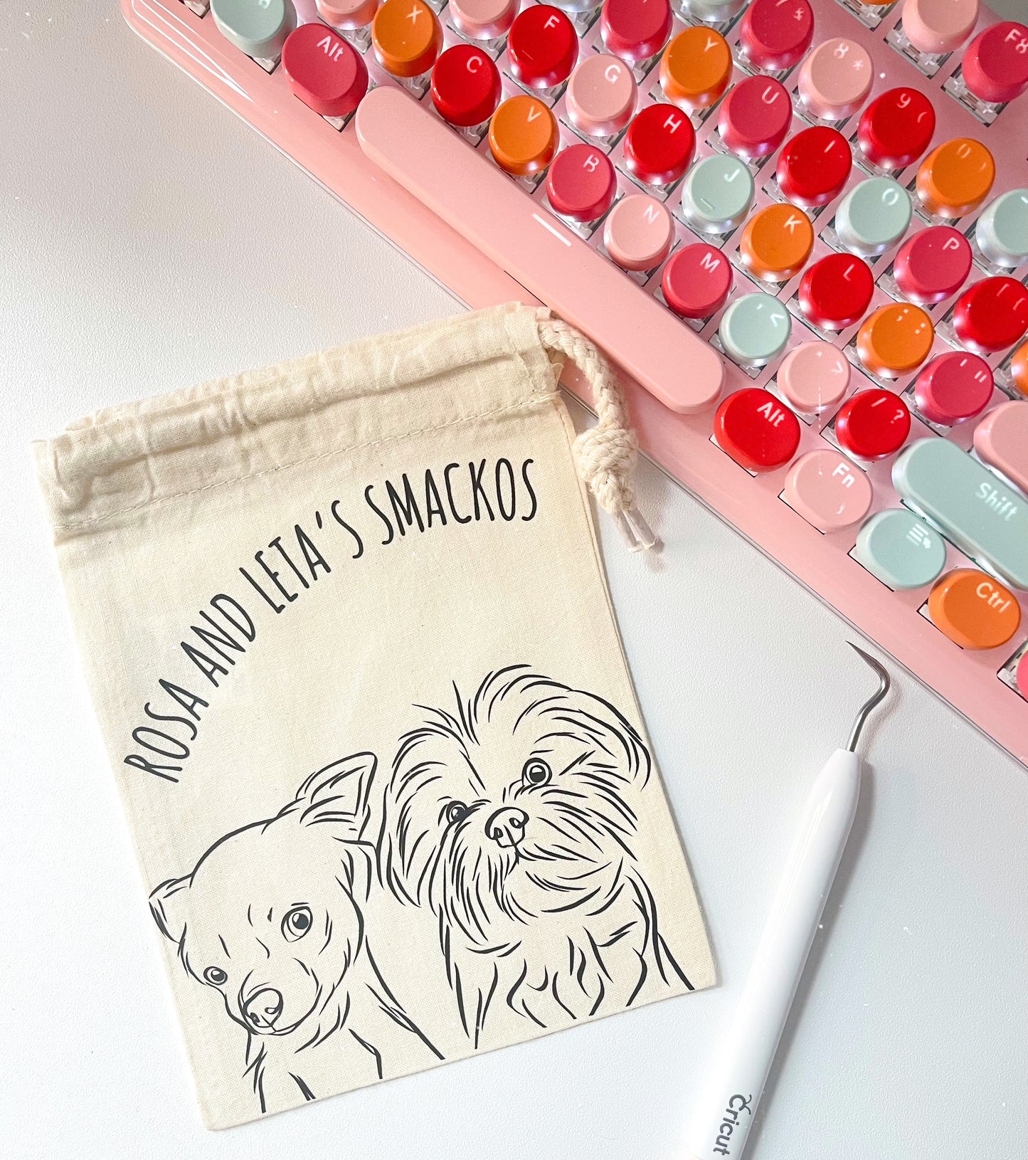 Pet Portrait Treat Bag (Beige)