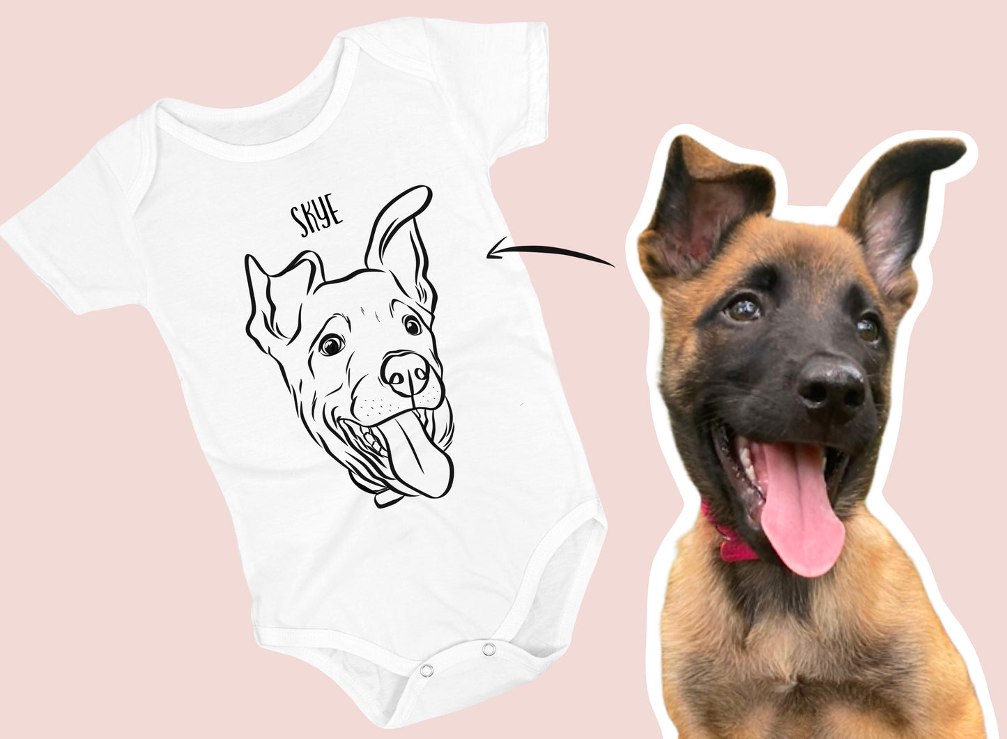 Outline Pet Portrait Onesie (White)