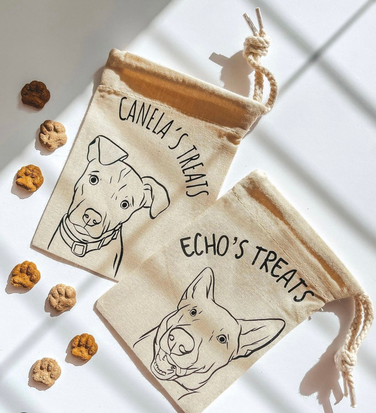 Pet Portrait Treat Bag (Beige)