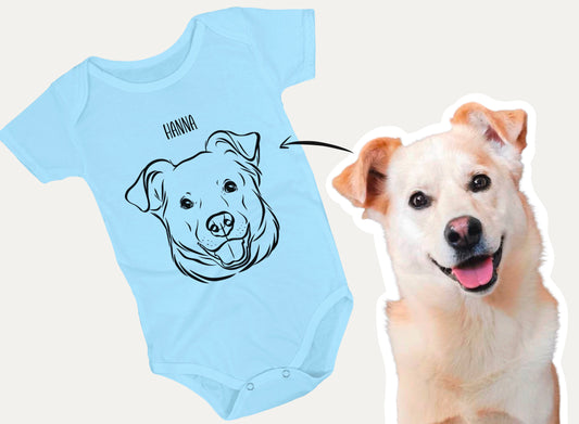 Outline Pet Portrait Onesie (Baby Blue)