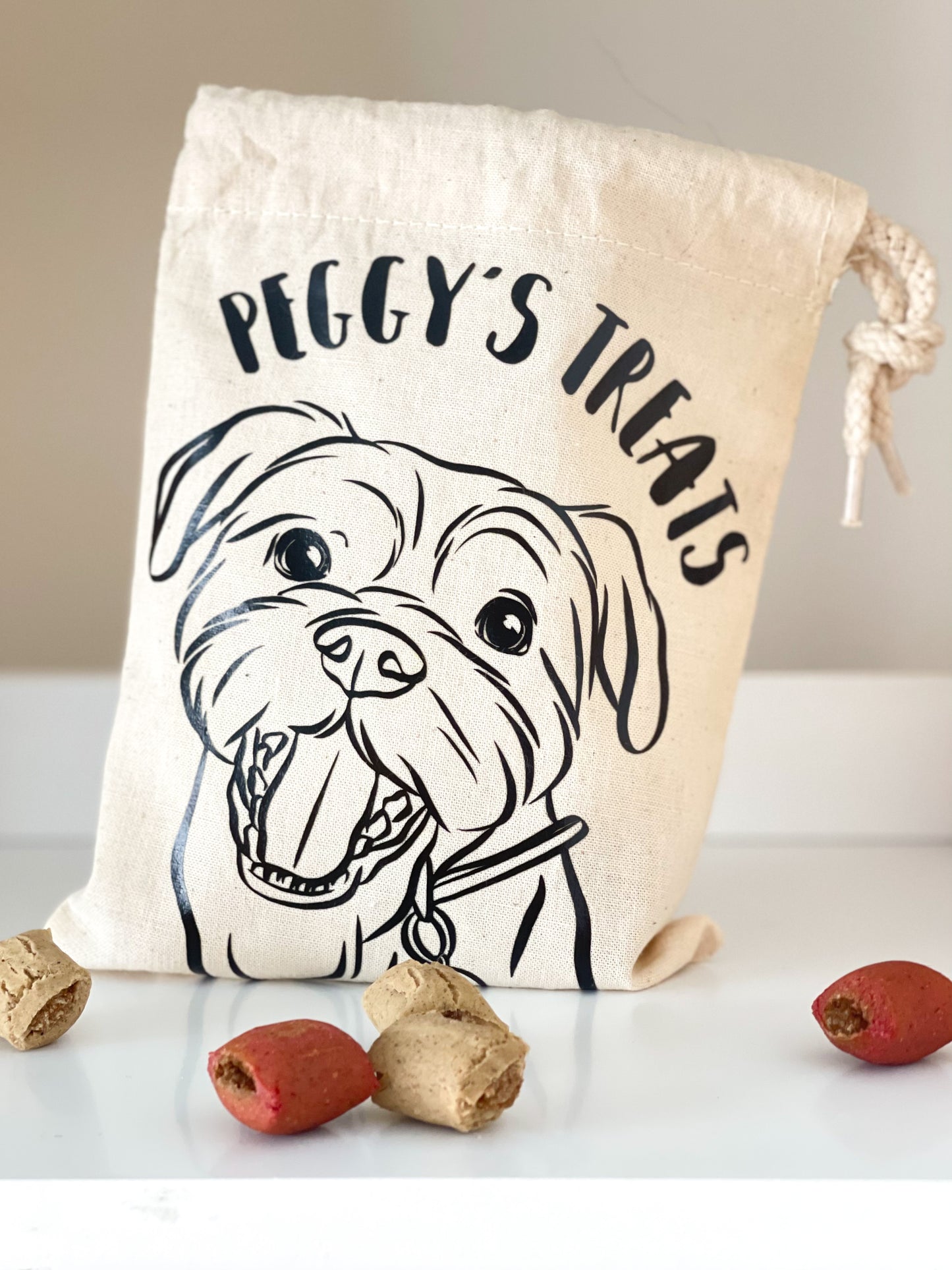 Pet Portrait Treat Bag (Beige)