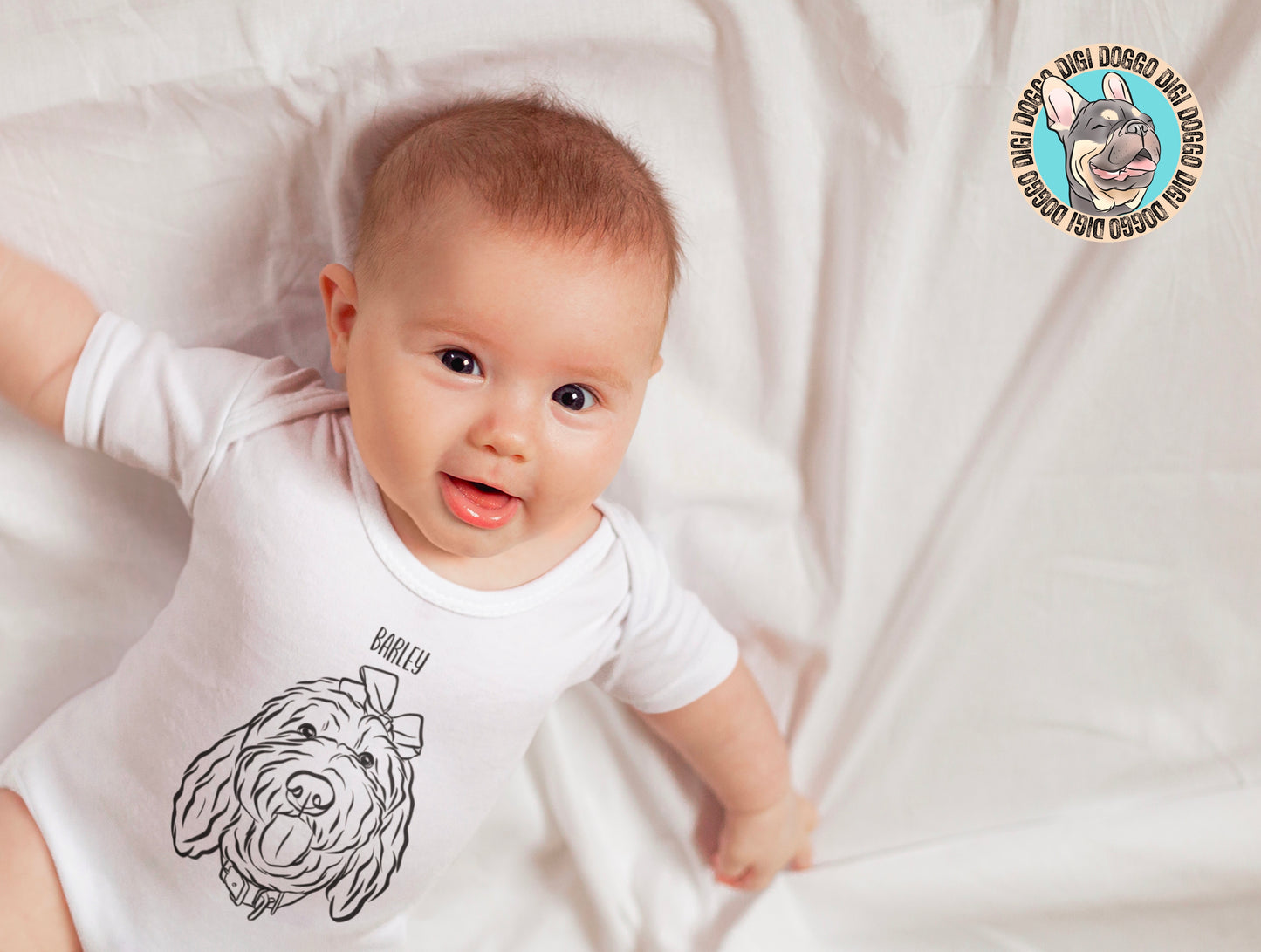 Outline Pet Portrait Onesie (White)