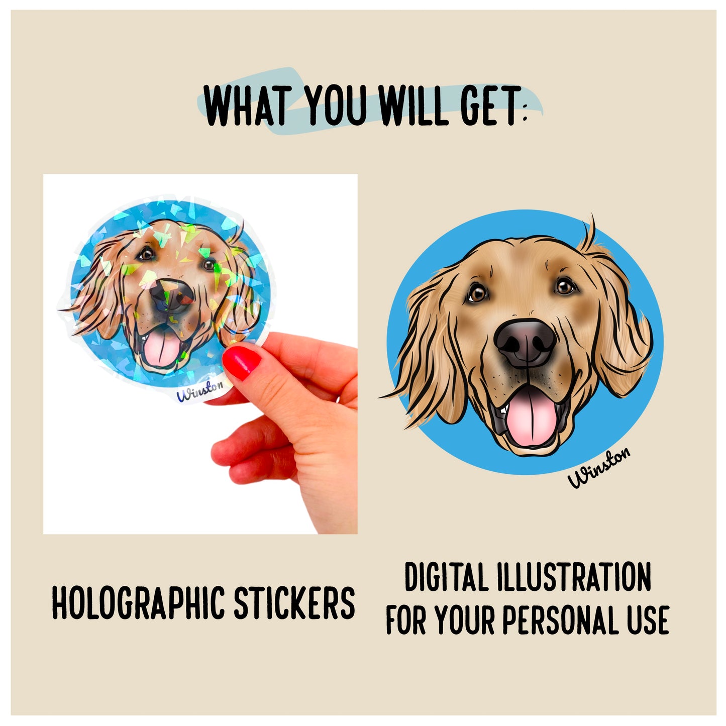 Holographic Stickers (4 x Medium)