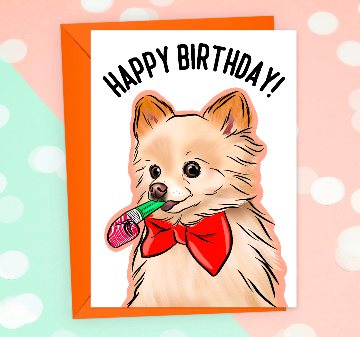 Pomeranian Birthday Card