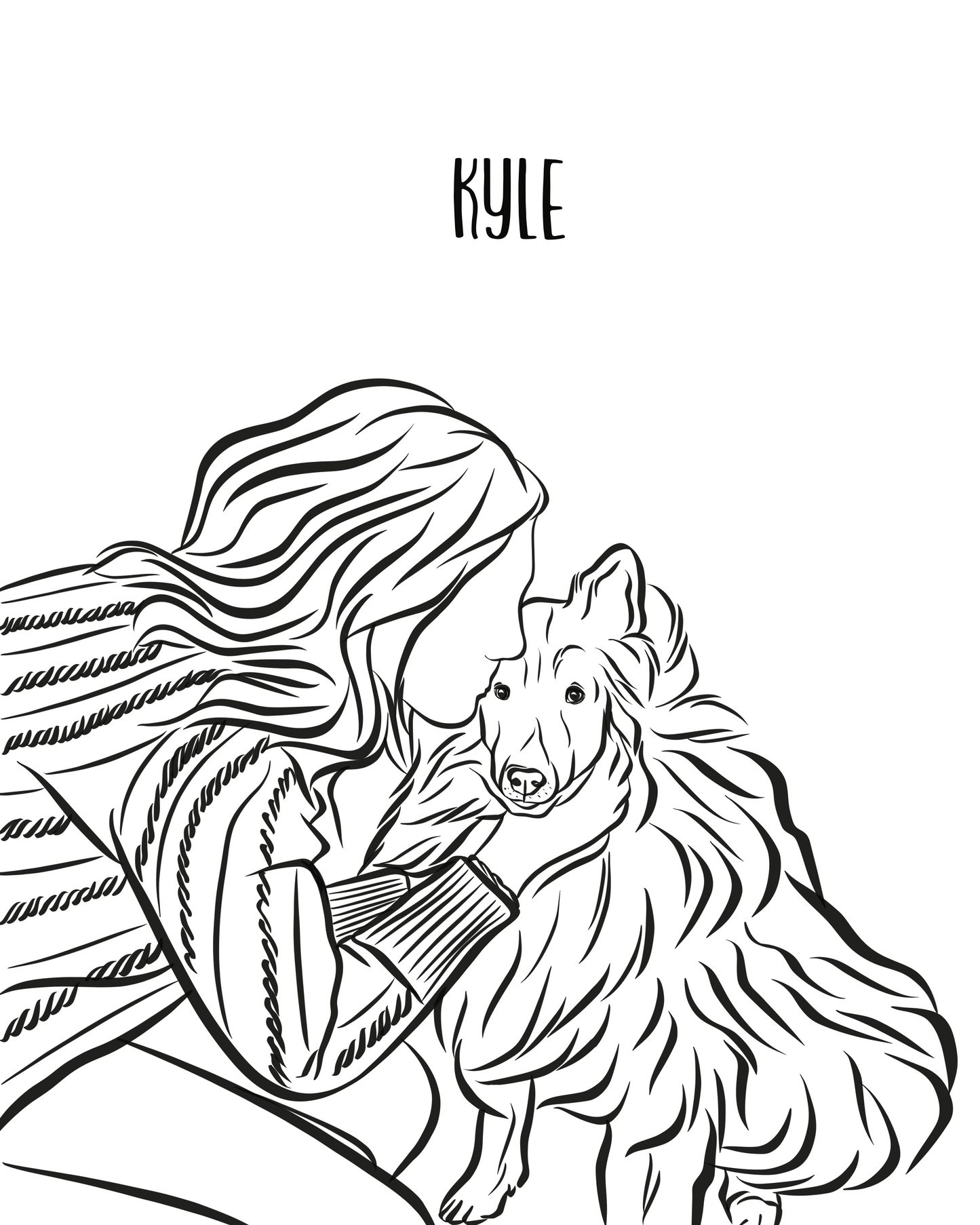 Outline Pet & Human Portrait