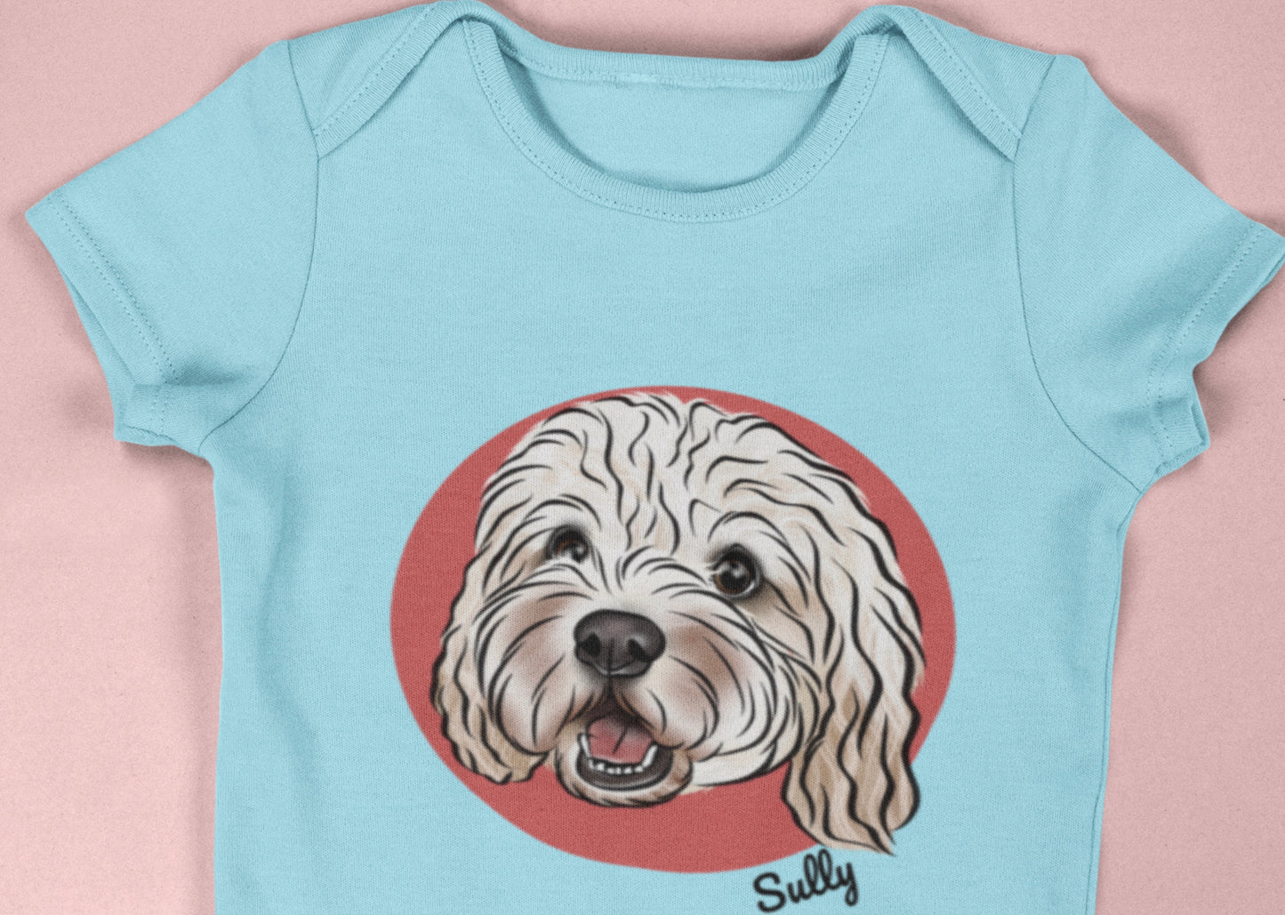 Pet Portrait Baby Onesie (Baby Blue)