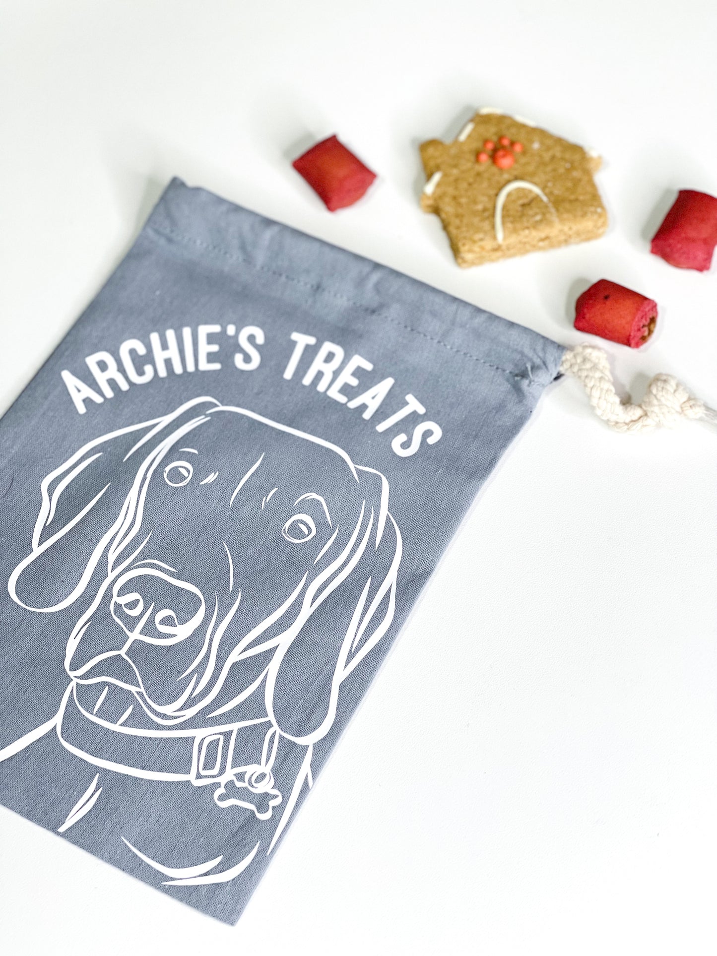 Pet Portrait Treat Bag (Grey)
