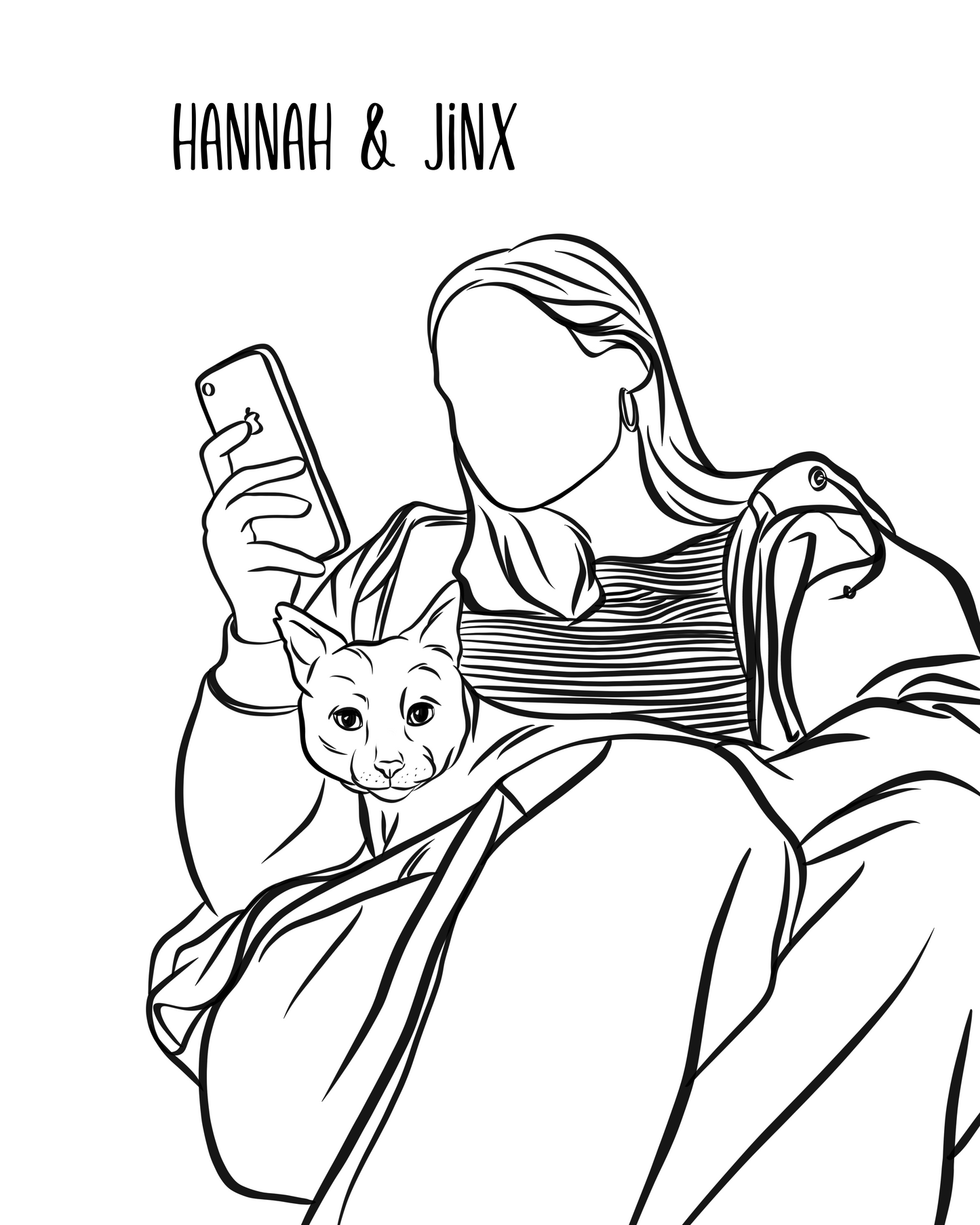 Outline Pet & Human Portrait