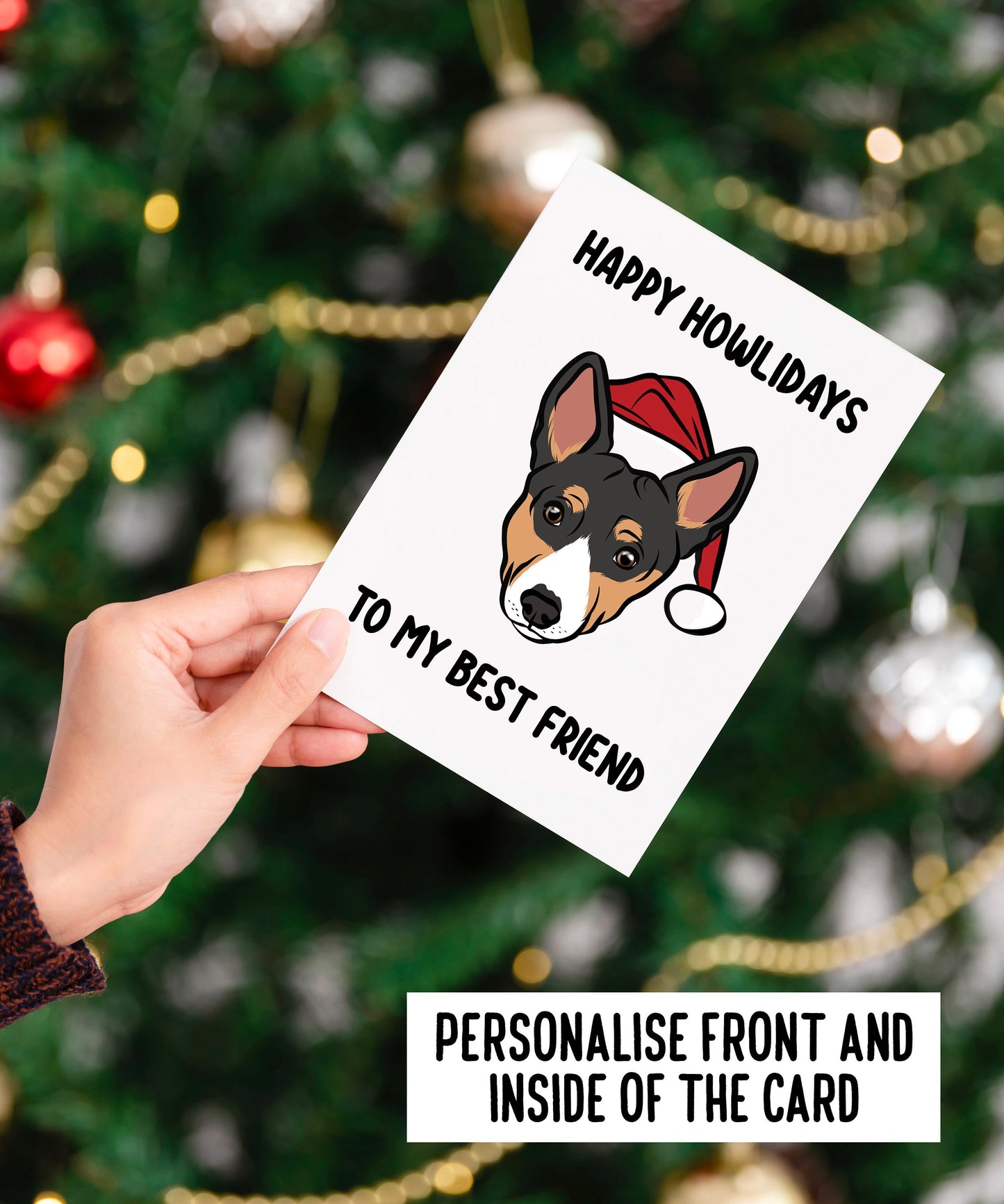 Basenji Christmas Card