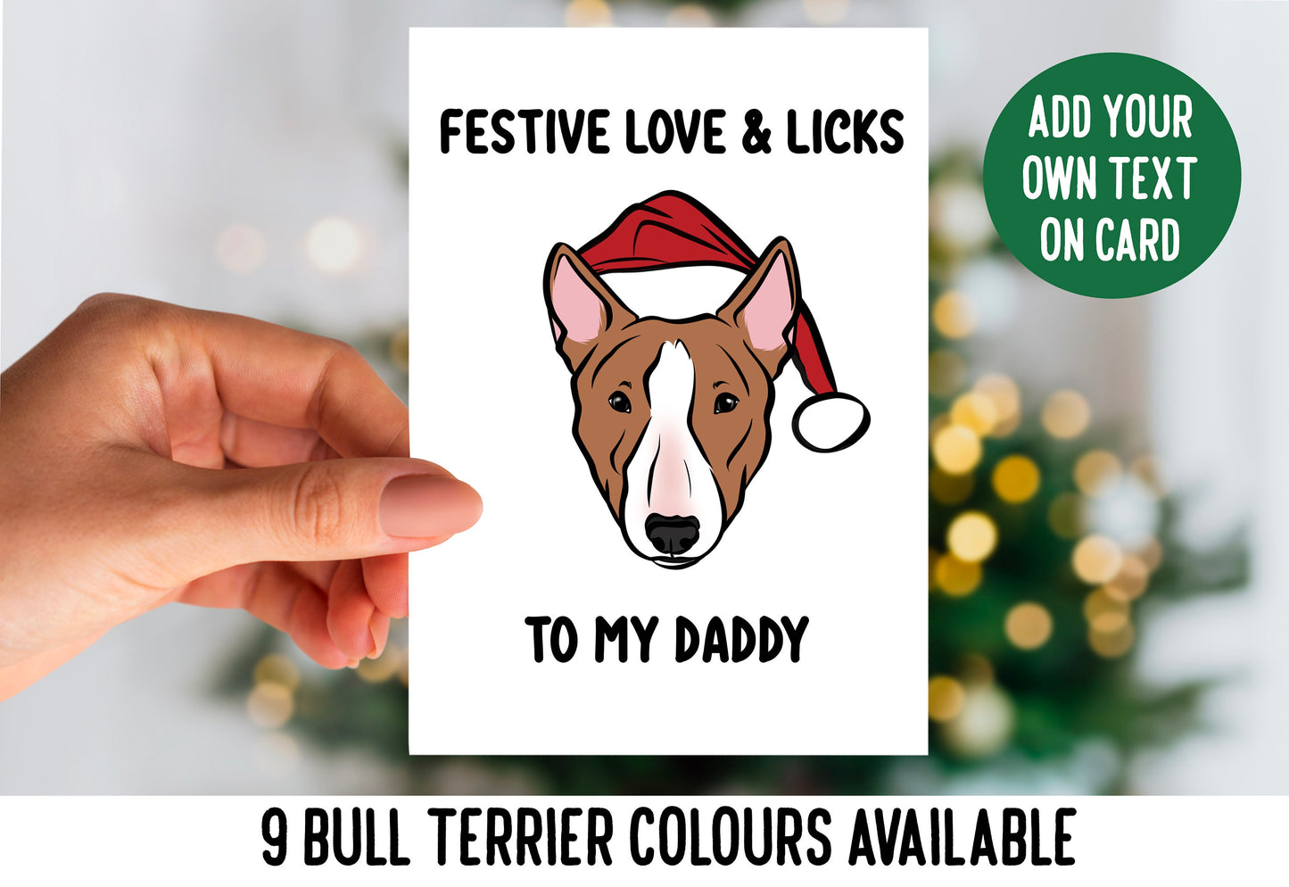 Bull Terrier Merry Christmas Card