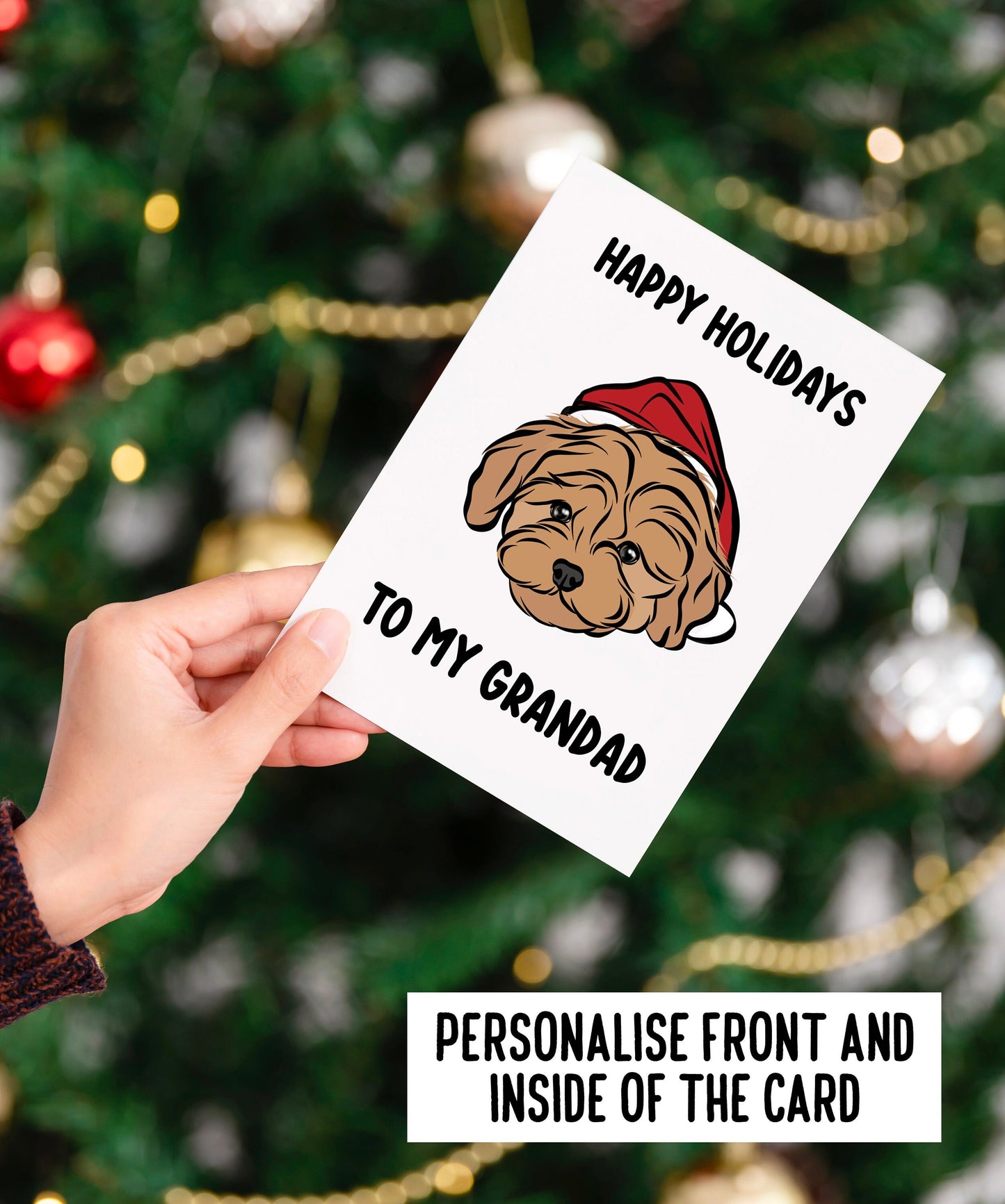 Cute Maltipoo Christmas Card
