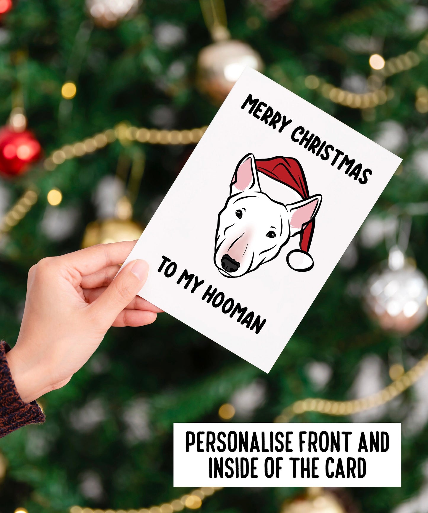 Bull Terrier Merry Christmas Card