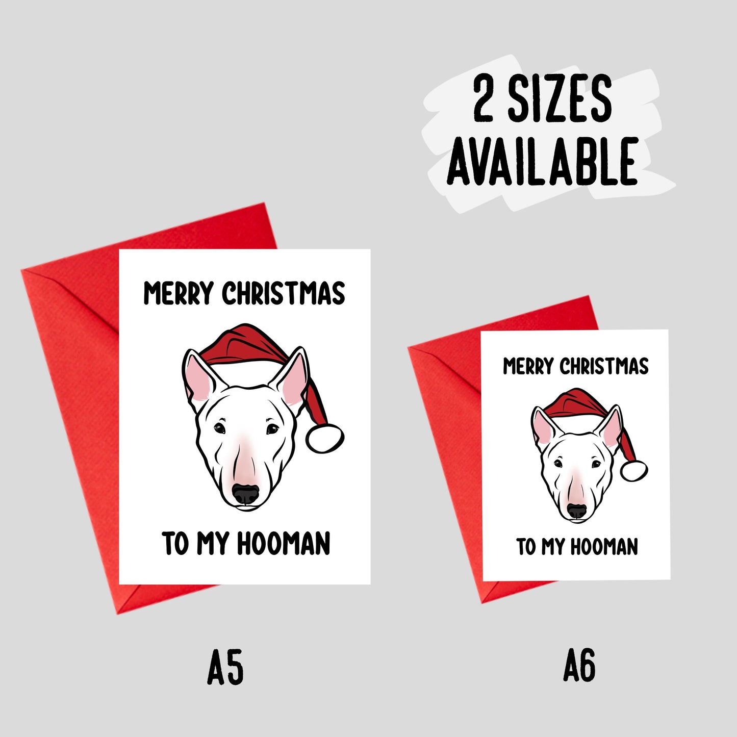 Bull Terrier Merry Christmas Card