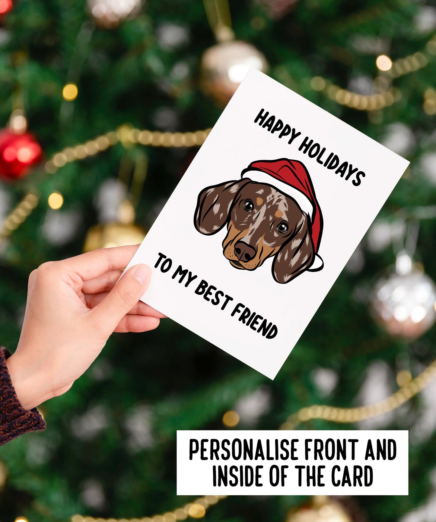 Dachshund Christmas Card
