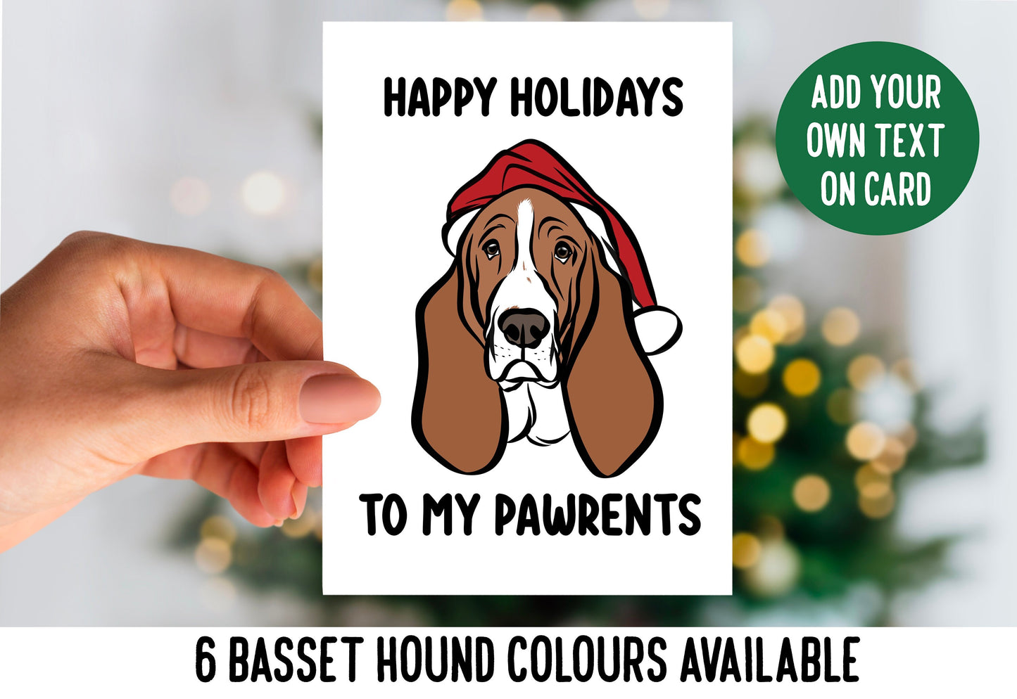 Basset Hound Christmas Card