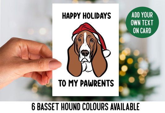 Basset Hound Christmas Card