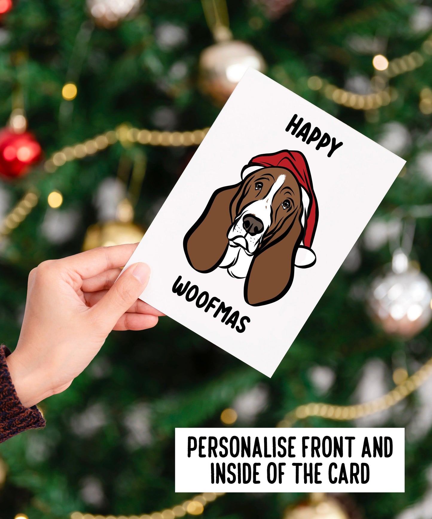 Basset Hound Christmas Card