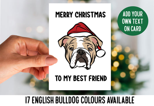 English Bulldog Christmas Card