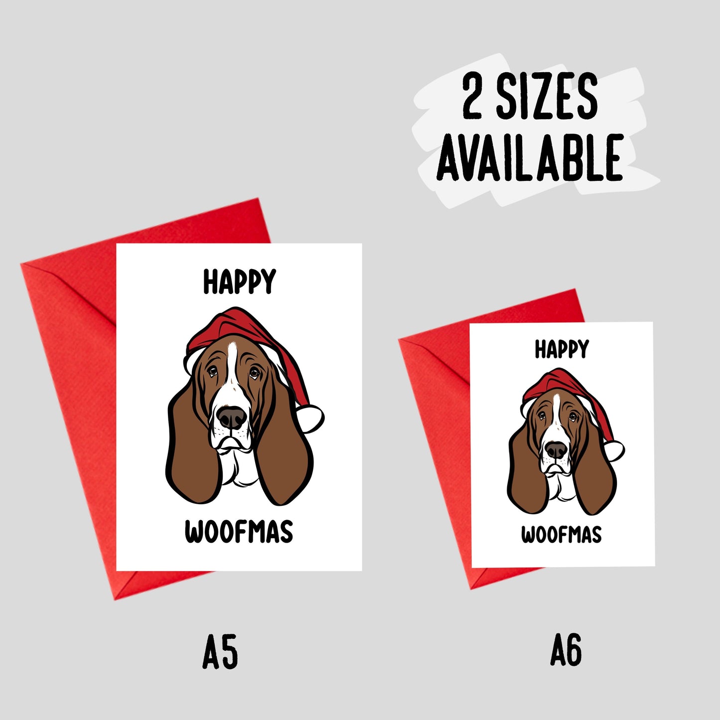 Basset Hound Christmas Card