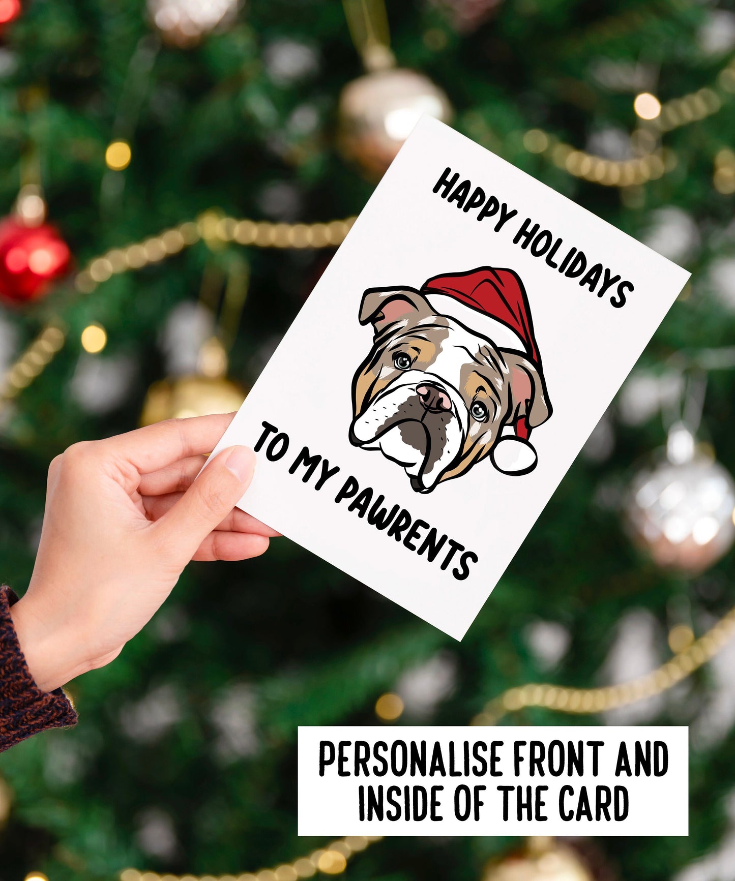 English Bulldog Christmas Card
