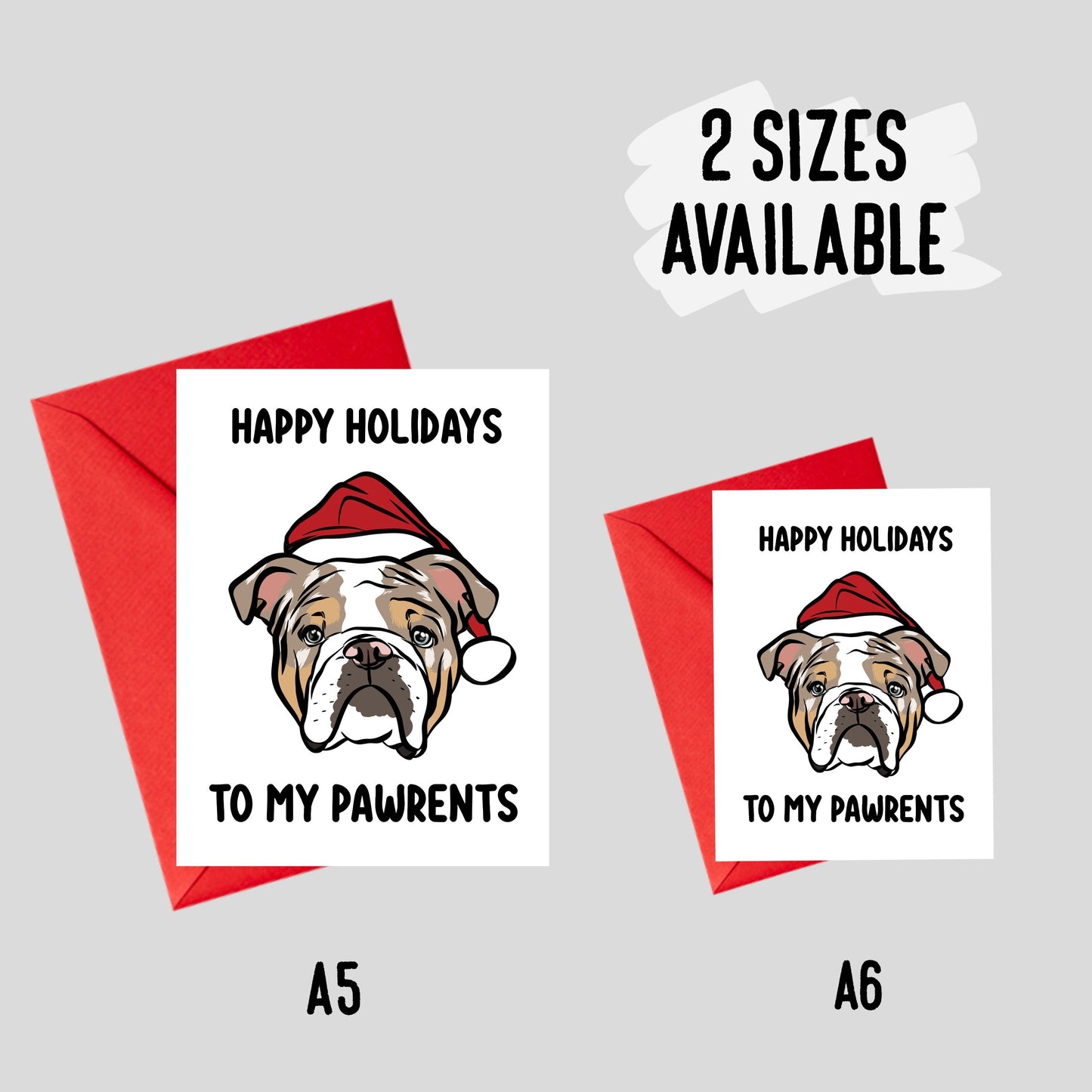 English Bulldog Christmas Card